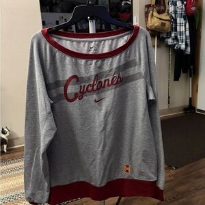 Nike dry fit Women's Gray and Red Cyclones Sweatshirt